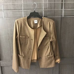 Cabi Penny Blazer — Herringbone Fleck Tan - Size M